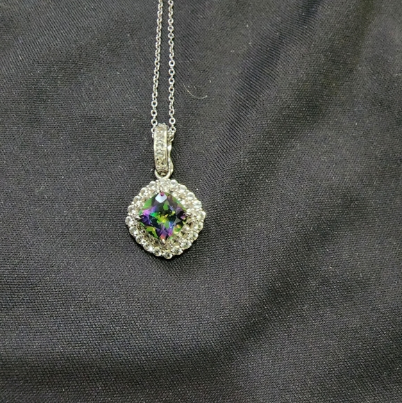 Topaz and white sapphires on SS - Picture 4 of 4